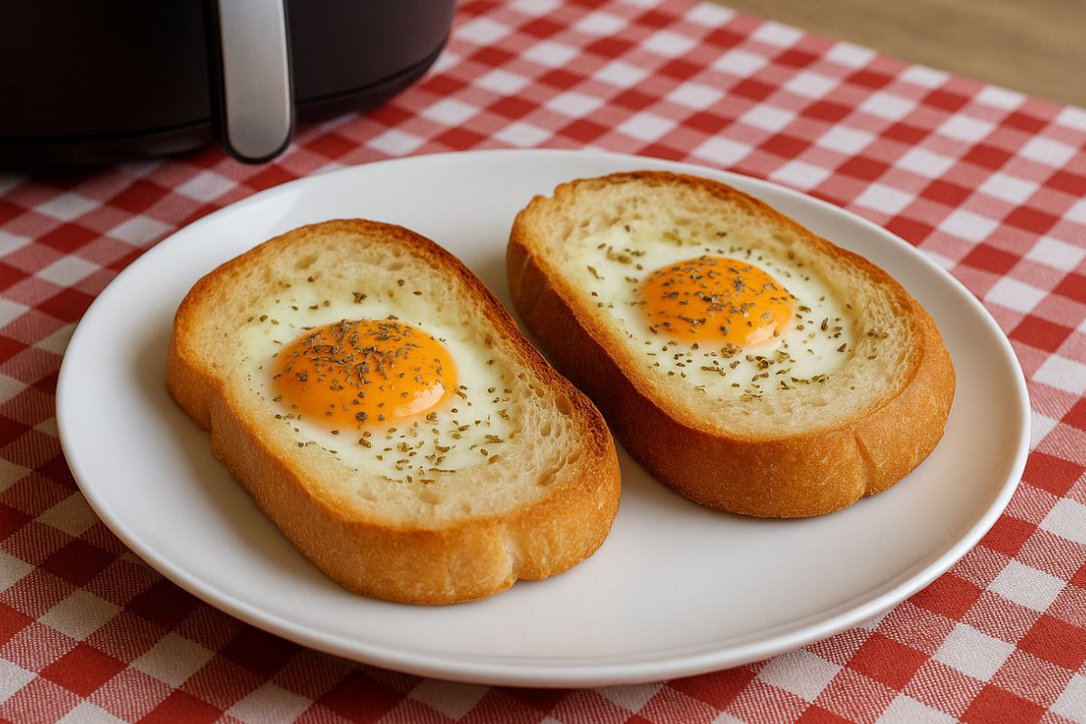 Pão com Ovo na Airfryer